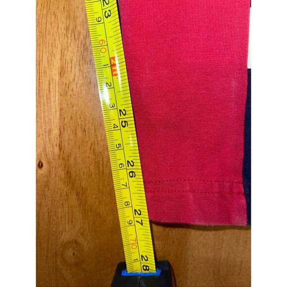 Adidas Three Stripe Color Block leggings yoga L red white blue - Picture 2 of 5